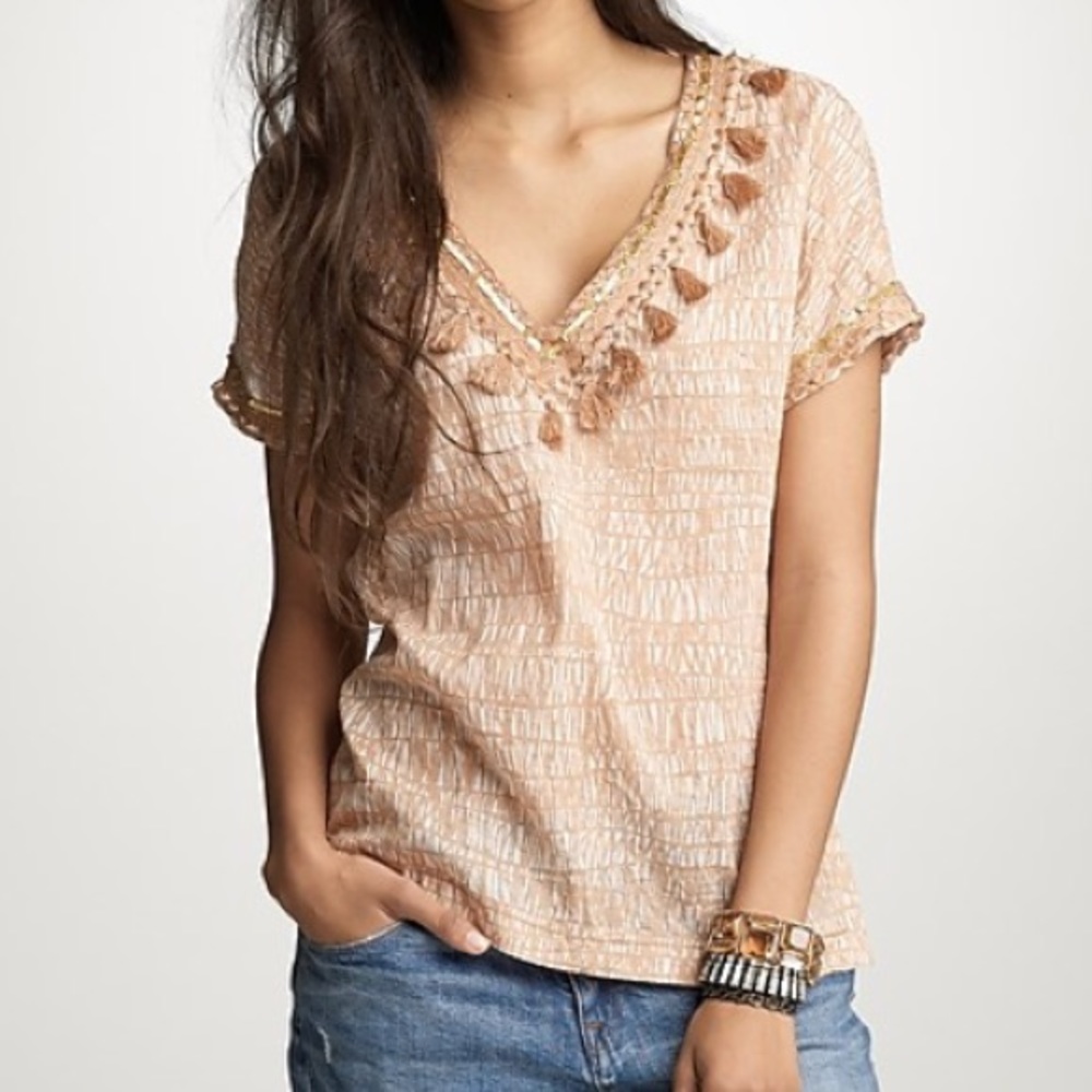 Jcrew sea grass fringed tunic small